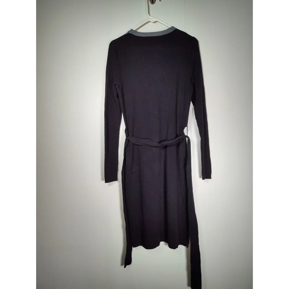 Boden Rosa black gray colorblock‎ wool blend long sleeve sweater dress 10